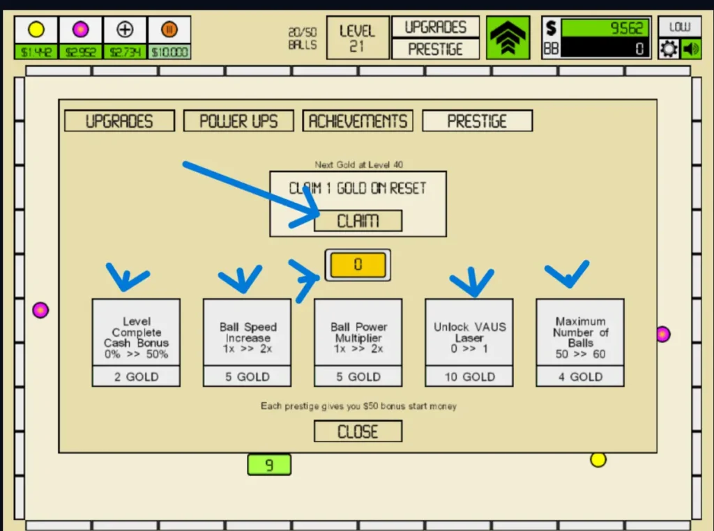 How to Prestige in idle breakout