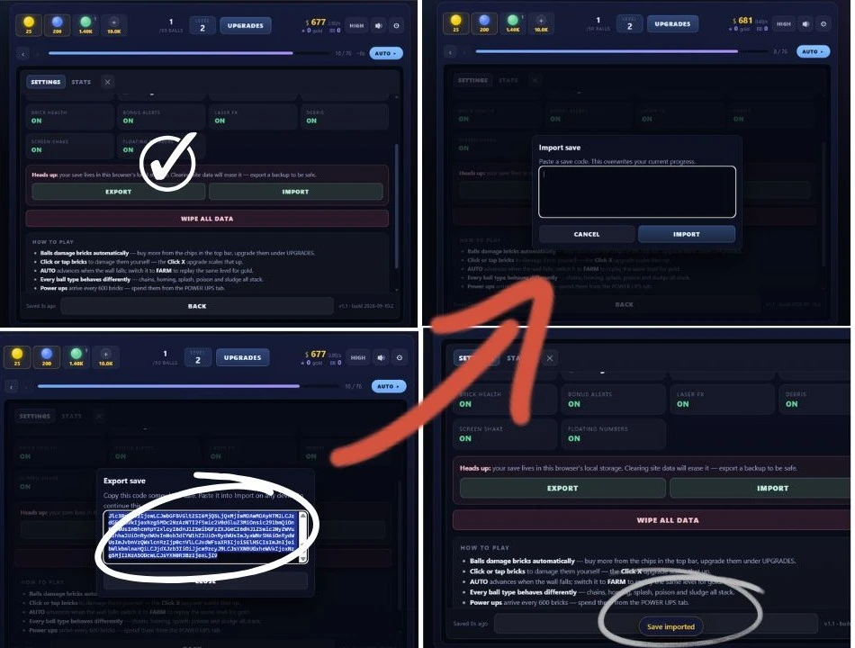 How to Save Your Progress